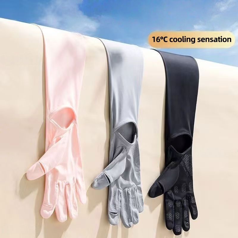 UPF50+ 아이스 실크 자외선 차단 팔 슬리브(장갑  - Touch Screen Gloves 리뷰 및 가격