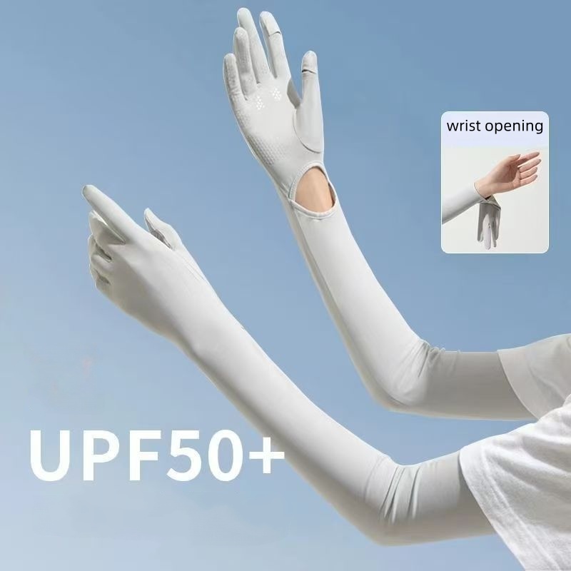 UPF50+ 아이스 실크 자외선 차단 팔 슬리브(장갑  - Touch Screen Gloves 리뷰 및 가격