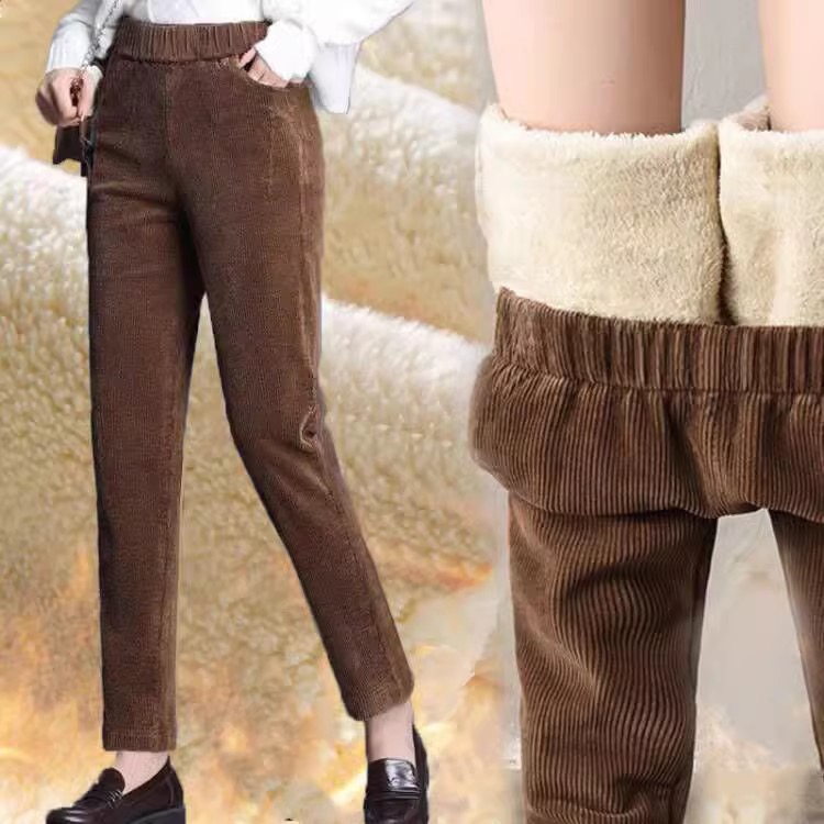여성용 플러시 두꺼운 캐주얼 바지, 코듀로이 따뜻한 바 - Corduroy Pant Warm 리뷰 및 가격