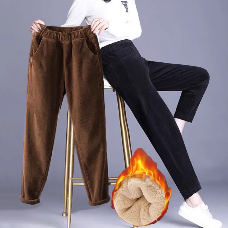 여성용 플러시 두꺼운 캐주얼 바지, 코듀로이 따뜻한 바 - Corduroy Pant Warm 리뷰 및 가격