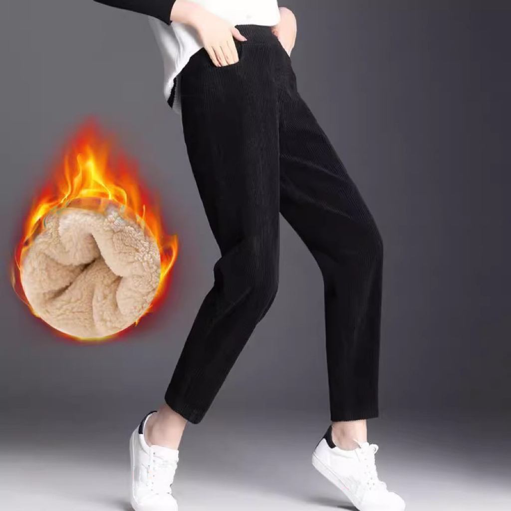 여성용 플러시 두꺼운 캐주얼 바지, 코듀로이 따뜻한 바 - Corduroy Pant Warm 리뷰 및 가격