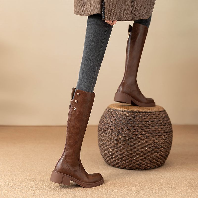 가을 겨울 중간 굽 여성 무릎 높이 부츠 방수 PU 패 - Waterproof Winter Boot 리뷰 및 가격